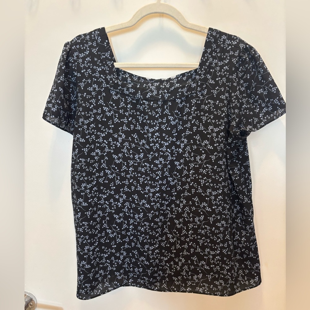 Square Neck Floral Blouse